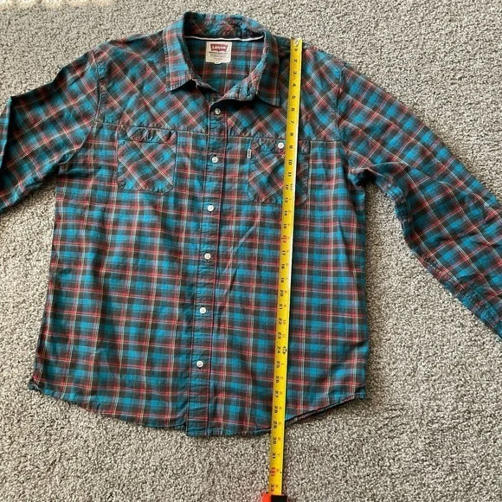 Levi's Plaid Long Sleeve Button-Down Shirt Top‎ Sz 2XL Multicolored